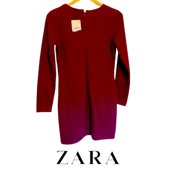 NWT Zara burgundy knitted dress. - Picture 3 of 7